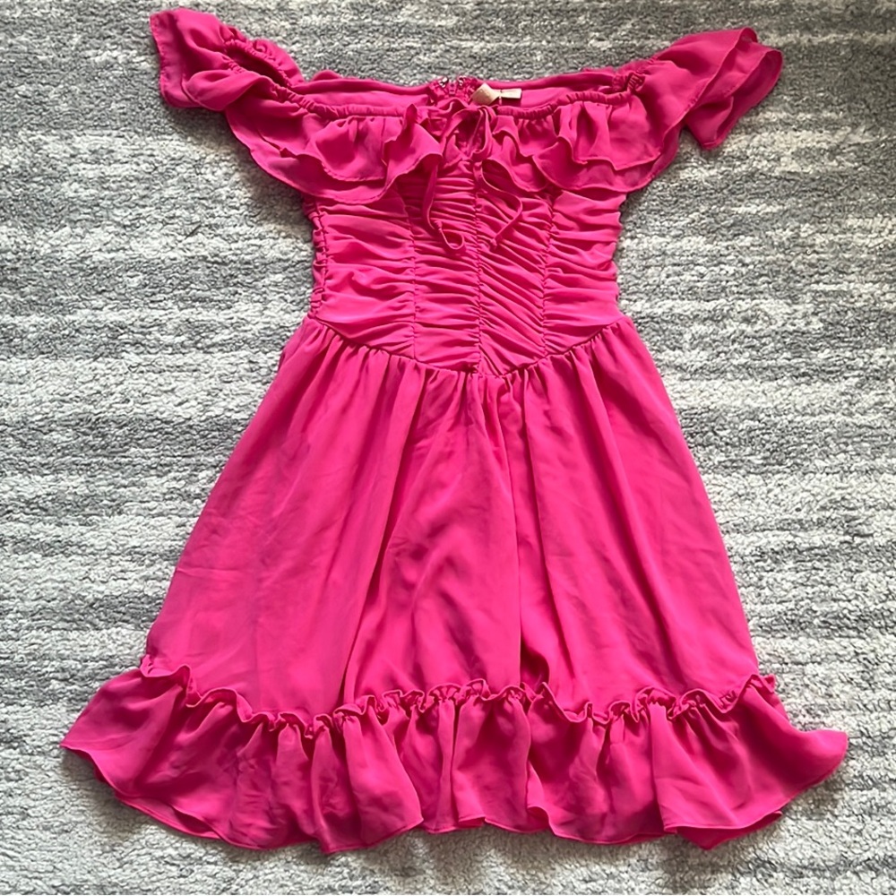 Pink Off-Shoulder Mini Dress